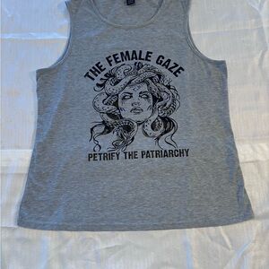 SHEIN Gray Graphic Muscle Tee